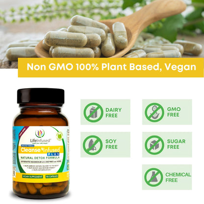 Life Infused Cleanse Infused Plus Digestive Support Supplement – Oxygenated Magnesium with Enzymes & Herbs, Supports Digestive - dailyvitalstore