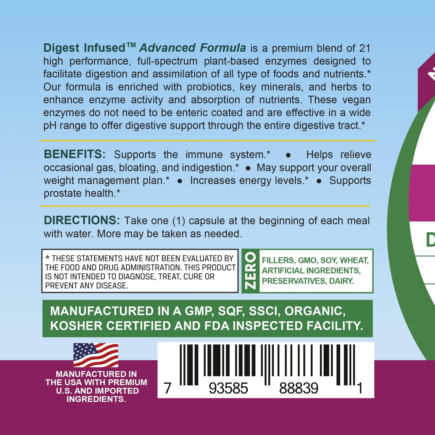 Life Infused Digestive Enzymes with Probiotics – 21 Plant-Based Enzymes with Bromelain, Papain, Amylase & Protease – Digestive Support for Gas & Bloating – - dailyvitalstore