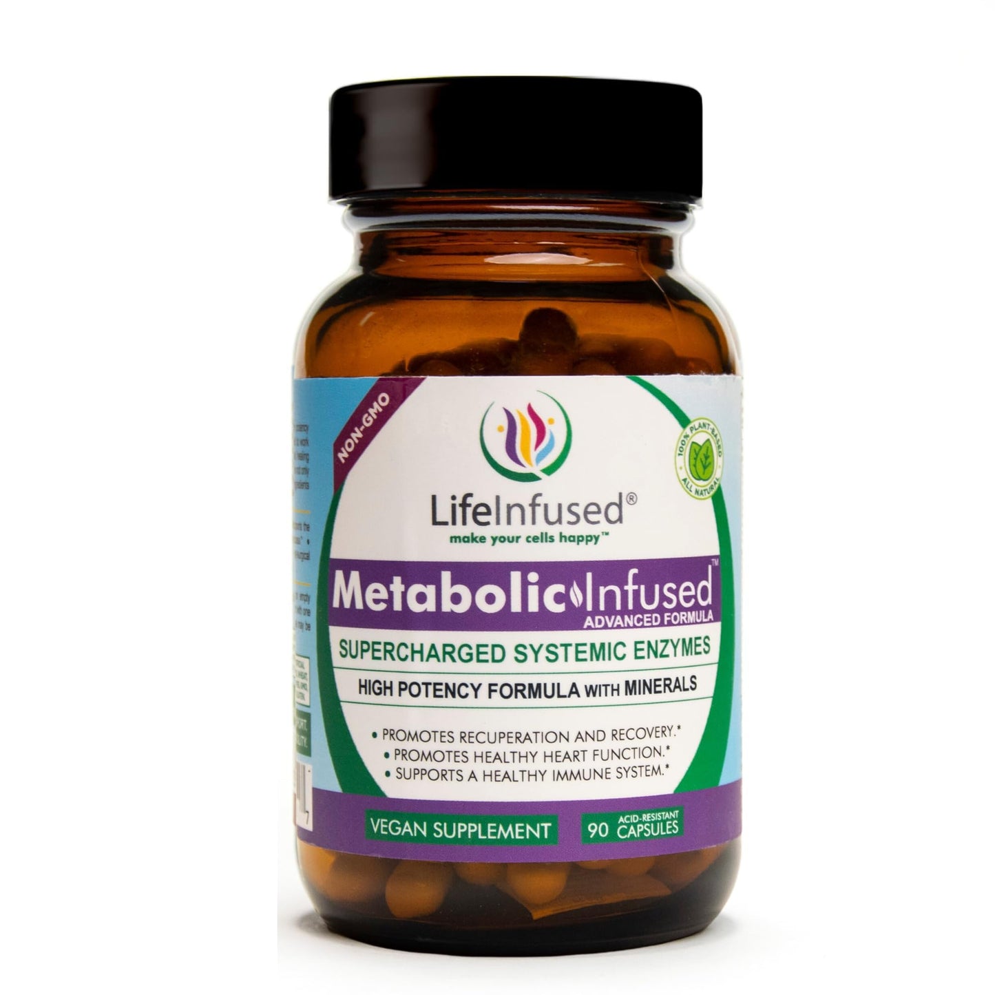 Life Infused Metabolic Enzymes – Systemic Enzyme Supplement with Serrapeptase, Nattokinase, Bromelain & Protease Blend – 72 Trace Minerals – Immune & Circulation Support – Vegan, Non-GMO – 90 Capsules - dailyvitalstore