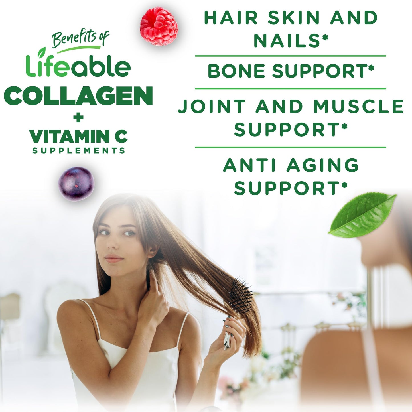 Lifeable Collagen Peptides Gummies | 100mg with Vitamin C | Great Tasting Collagen Supplements | Vegetarian Hair Skin and Nails Gummies | Collagen Gummies for Adults, Men, Women | 90 Gummies - dailyvitalstore