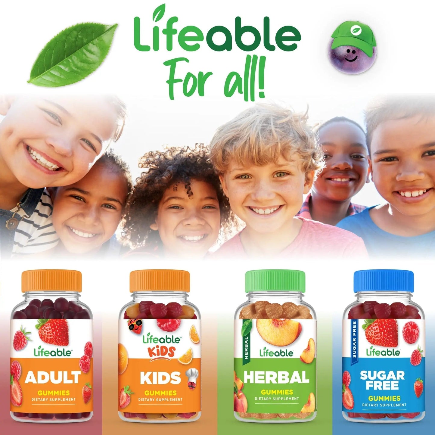 Lifeable Kids Multivitamin Gummies | Great Tasting Multivitamin for Kids | with Vitamins A, C, D, E, B6, B12, Zinc, Biotin - dailyvitalstore