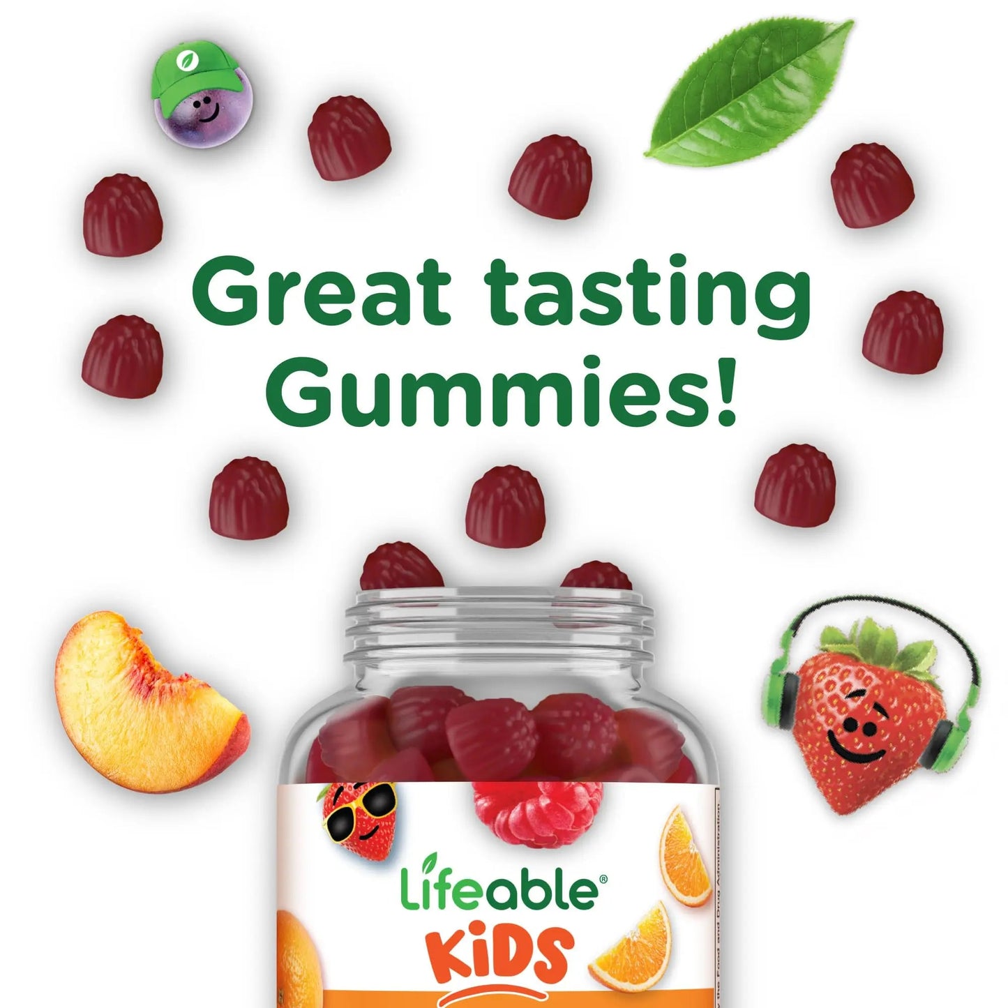 Lifeable Kids Multivitamin Gummies | Great Tasting Multivitamin for Kids | with Vitamins A, C, D, E, B6, B12, Zinc, Biotin - dailyvitalstore
