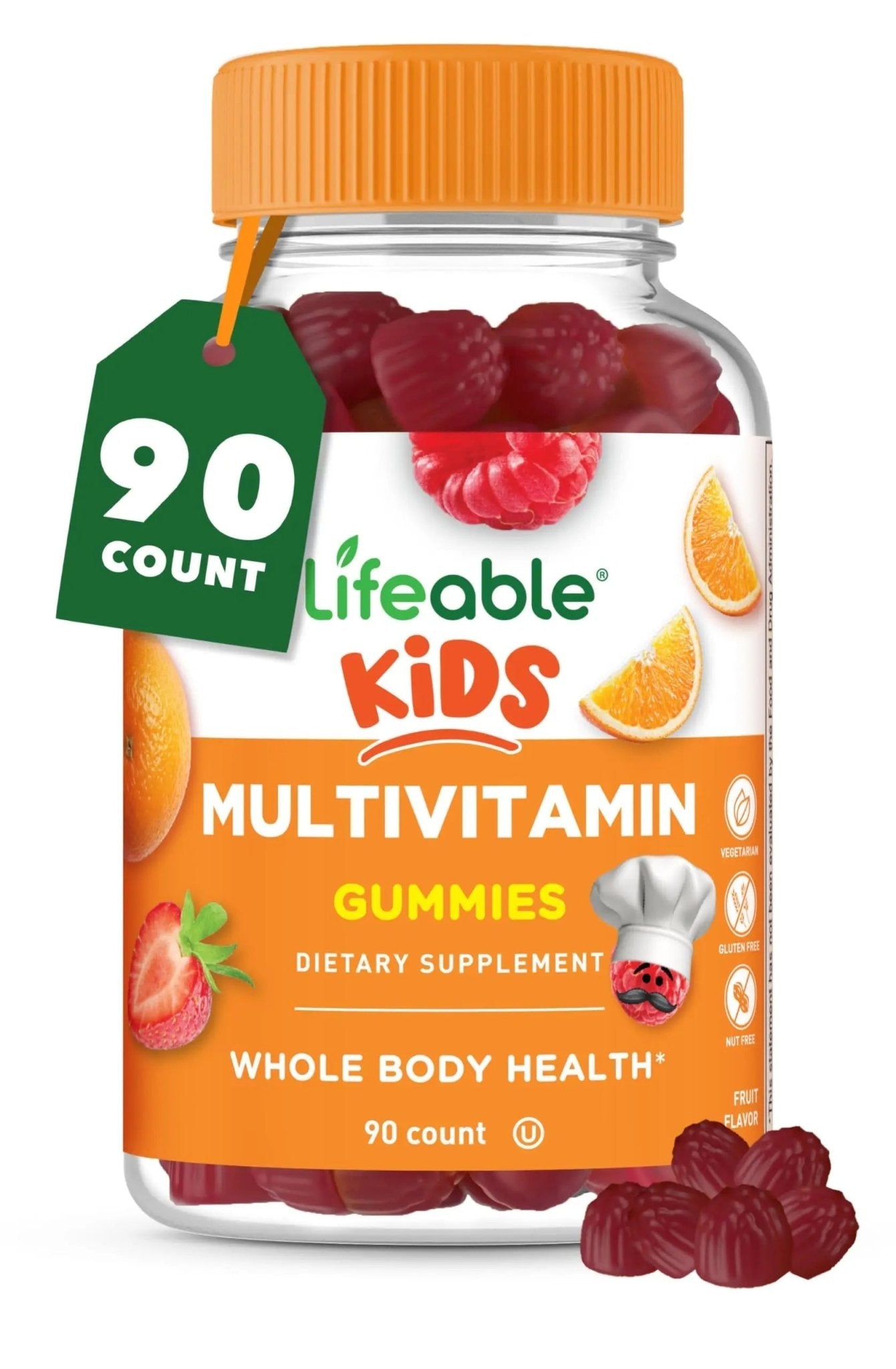 Lifeable Kids Multivitamin Gummies | Great Tasting Multivitamin for Kids | with Vitamins A, C, D, E, B6, B12, Zinc, Biotin - dailyvitalstore