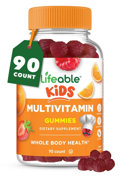 Lifeable Kids Multivitamin Gummies | Great Tasting Multivitamin for Kids | with Vitamins A, C, D, E, B6, B12, Zinc, Biotin - dailyvitalstore