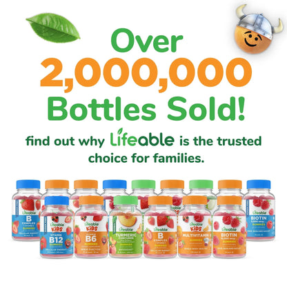 Lifeable Kids Multivitamin Gummies | Great Tasting Multivitamin for Kids | with Vitamins A, C, D, E, B6, B12, Zinc, Biotin - dailyvitalstore
