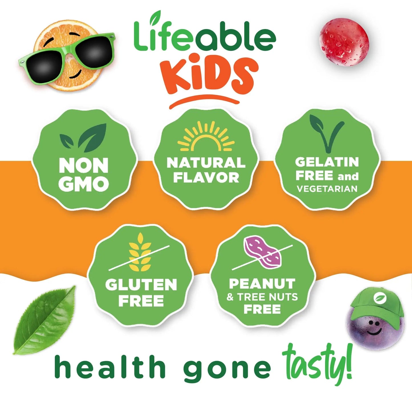 Lifeable Kids Multivitamin Gummies | Great Tasting Multivitamin for Kids | with Vitamins A, C, D, E, B6, B12, Zinc, Biotin - dailyvitalstore