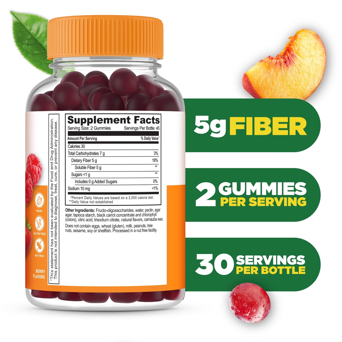 Lifeable Prebiotic Fiber Gummies for Adults | 5g | Great Tasting Fiber Supplement Gummies | Prebiotic Gummies for Digestive Health - dailyvitalstore