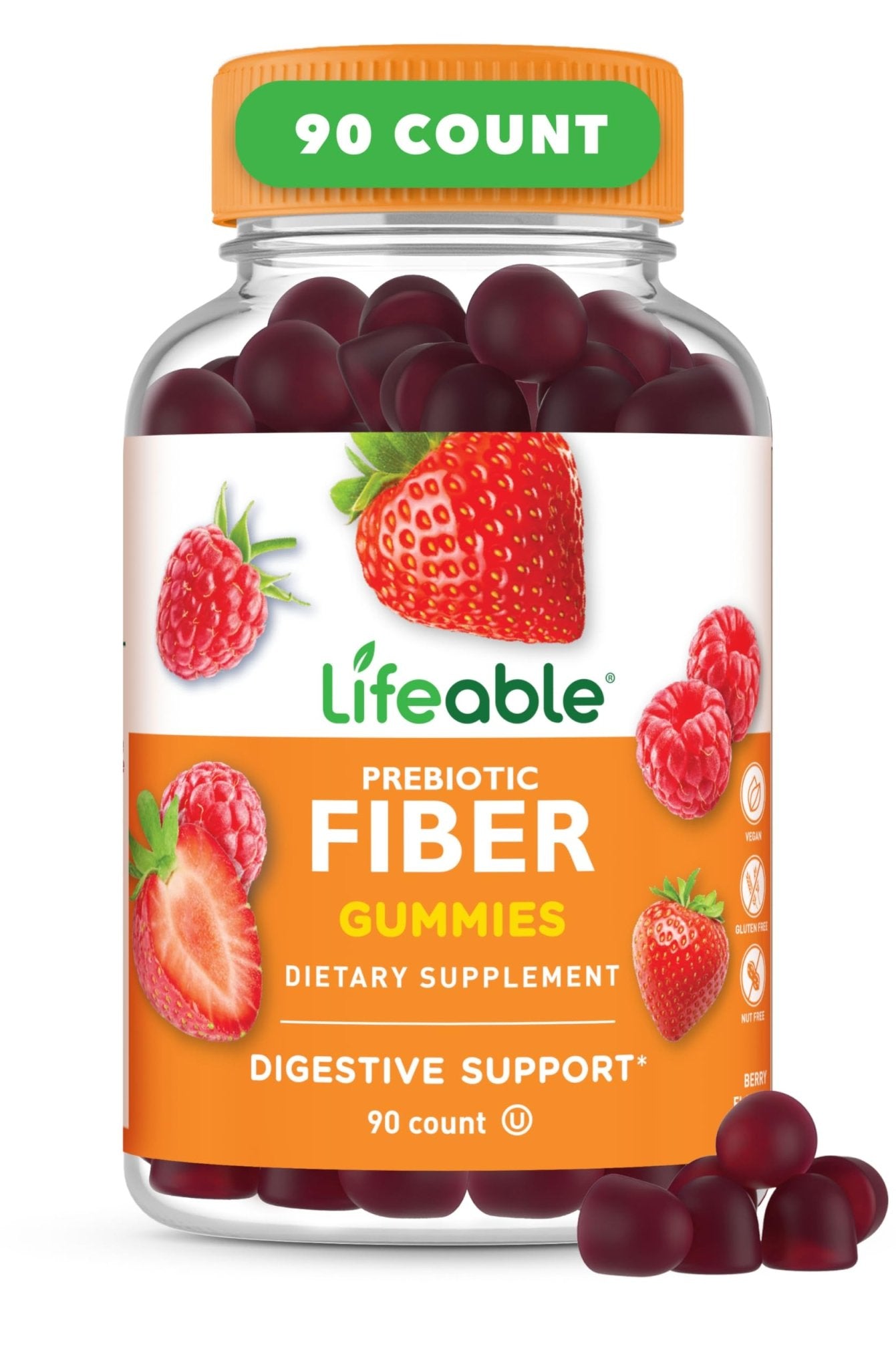 Lifeable Prebiotic Fiber Gummies for Adults | 5g | Great Tasting Fiber Supplement Gummies | Prebiotic Gummies for Digestive Health - dailyvitalstore