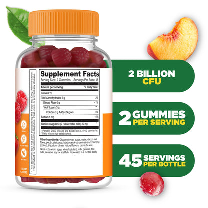 Lifeable Probiotics Gummies | 2 Billion CFU | Great Tasting Probiotic Gummies for Women | Probiotic Gummy for Gut Health and Immune Support - dailyvitalstore