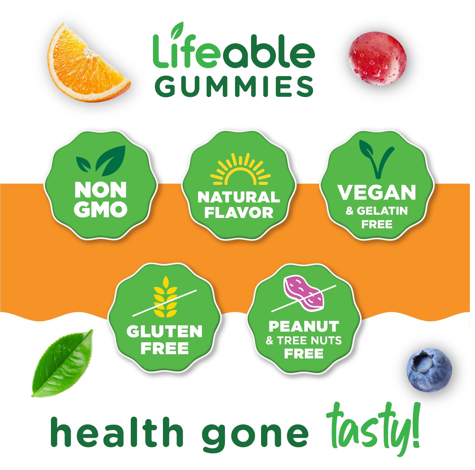 Lifeable Stress Aid Gummies for Teens | with Lemon Balm, GABA and L Theanine Supplements | Vegan Non GMO Mood Support Supplement | Great Tasing Stress Vitamins | L-Theanine for Teen | 90 Gummies - dailyvitalstore