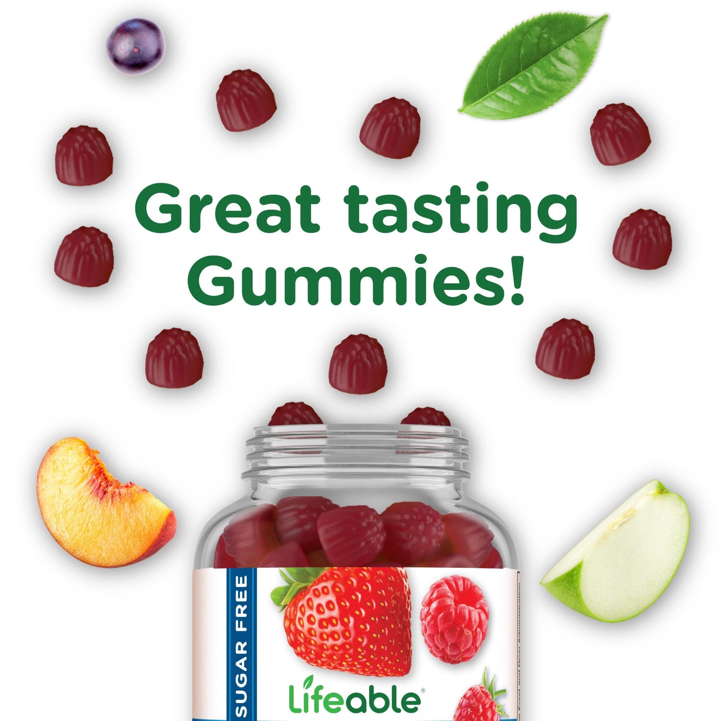 Lifeable Sugar Free Fiber Gummies for Adults | 4g | Great Tasting Fiber Supplement Gummies | Keto Friendly, Gluten Free, Vegan, Non GMO Prebiotic Fiber | for Digestive Health | 90 Gummies - dailyvitalstore