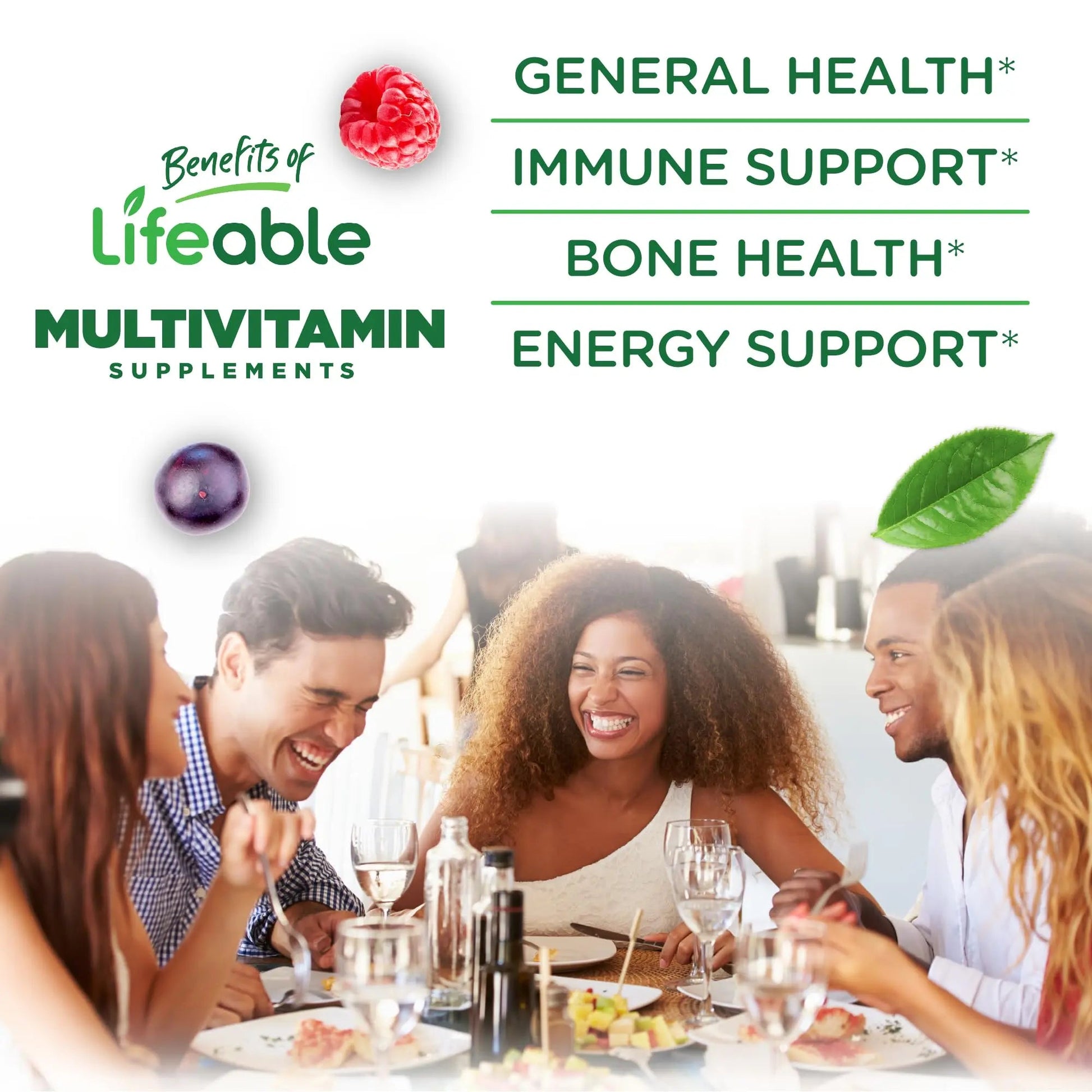 Lifeable Sugar Free Multivitamin Gummies | with Iron Vitamin A, C, D, E, Niacin, B6, Folate, B12, Biotin, Pantothenic Acid, Zinc | - dailyvitalstore