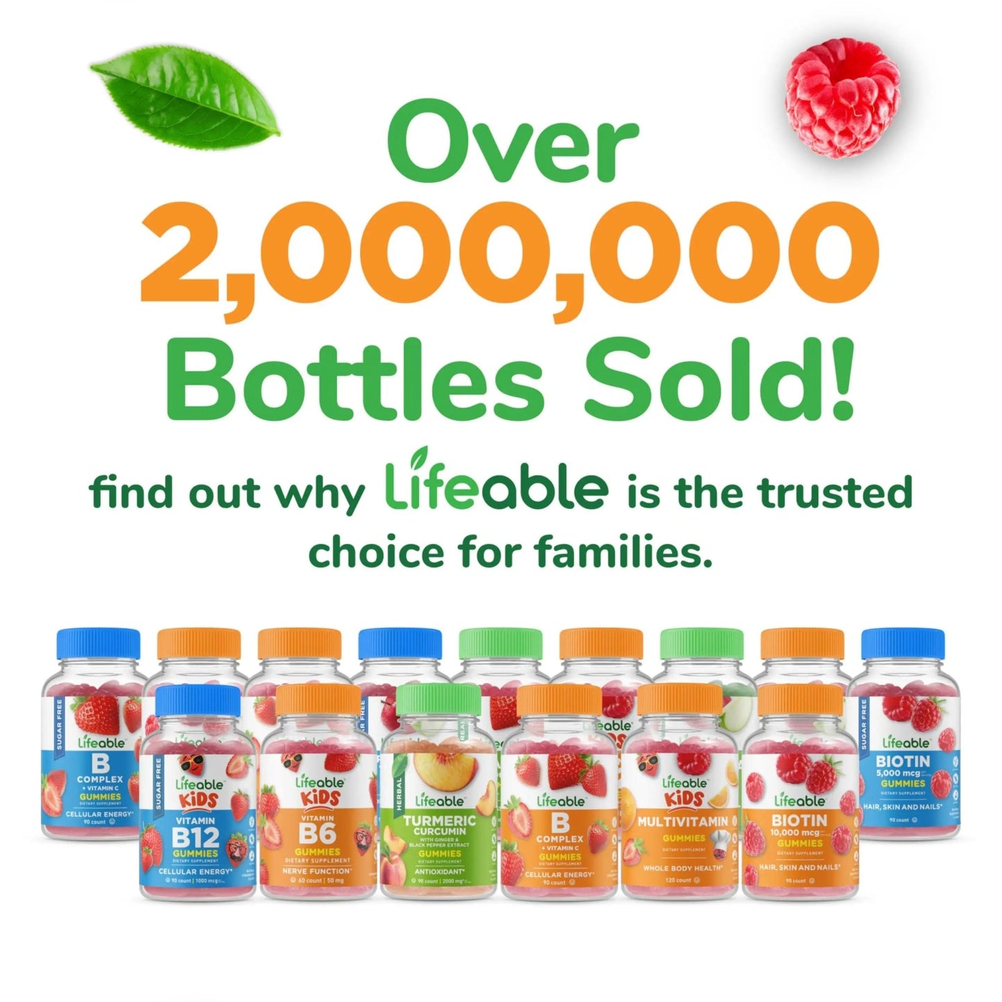 Lifeable Sugar Free Multivitamin Gummies | with Iron Vitamin A, C, D, E, Niacin, B6, Folate, B12, Biotin, Pantothenic Acid, Zinc | - dailyvitalstore