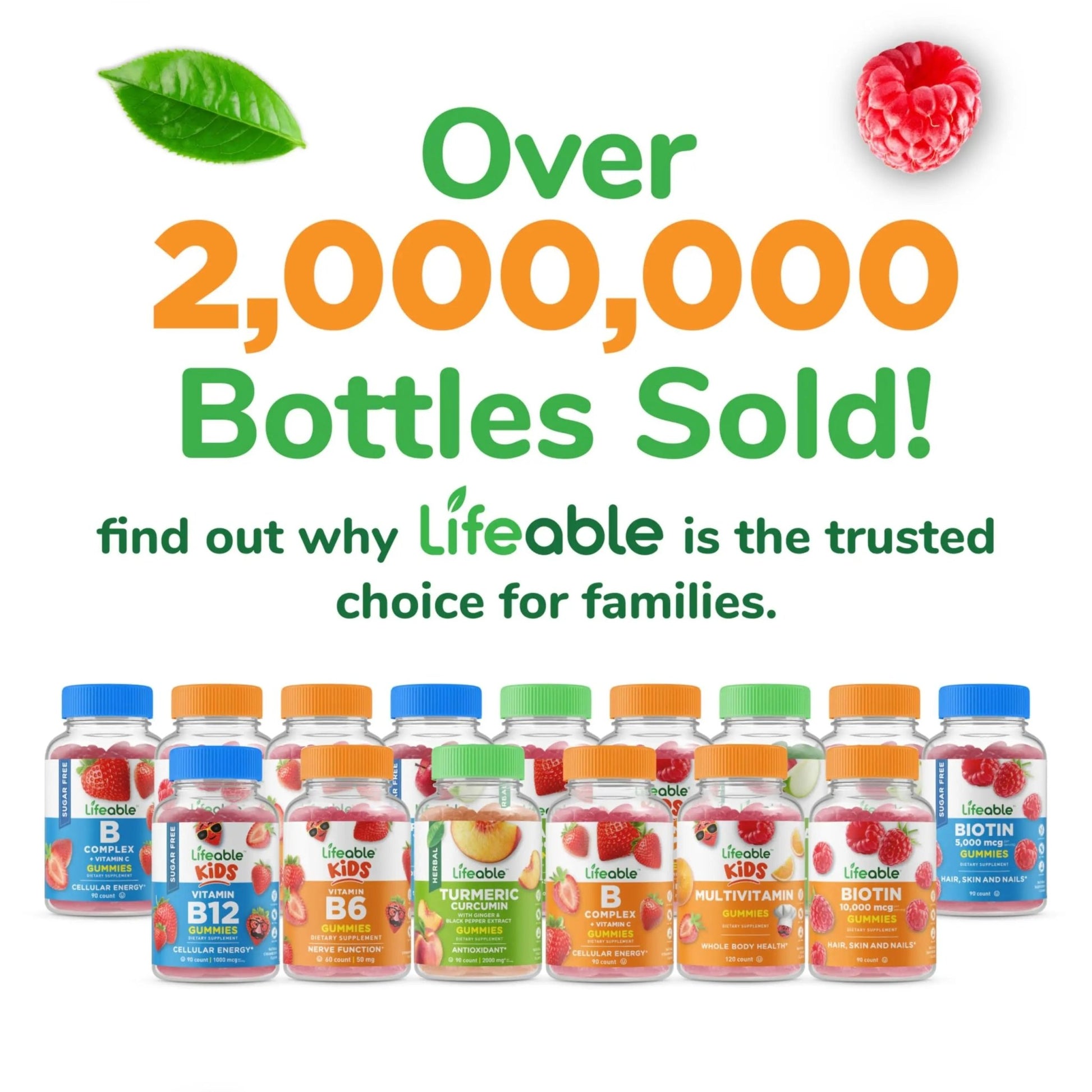 Lifeable Sugar Free Multivitamin Gummies | with Iron Vitamin A, C, D, E, Niacin, B6, Folate, B12, Biotin, Pantothenic Acid, Zinc | - dailyvitalstore
