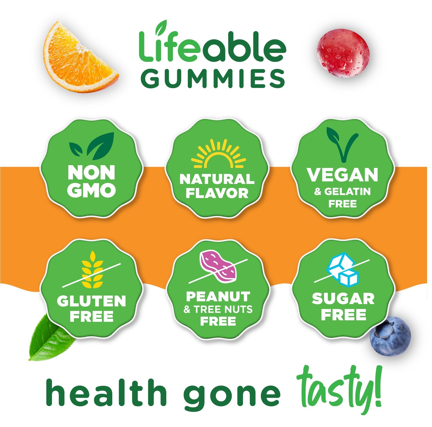 Lifeable Sugar Free Probiotics with Prebiotics Fiber – Great Tasting Natural Flavor Gummy Supplement – Keto Friendly Chewable – for Gut Health and Immune Support - dailyvitalstore