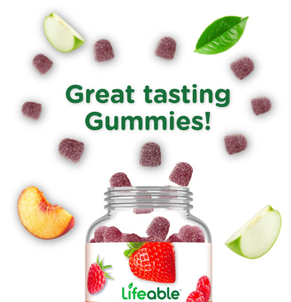 Lifeable Sugar Free Probiotics with Prebiotics Fiber – Great Tasting Natural Flavor Gummy Supplement – Keto Friendly Chewable – for Gut Health and Immune Support - dailyvitalstore