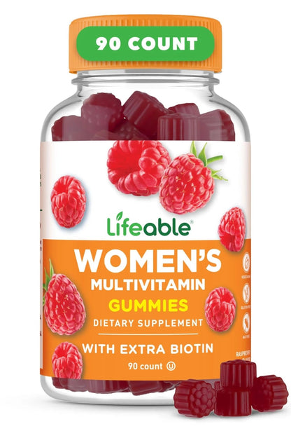 Lifeable Womens Multivitamin Gummy | with Vitamin A, C, D, E, Niacin, B6, Folate, B12, Biotin, Pantothenic Acid, Iodine, Zinc | - dailyvitalstore