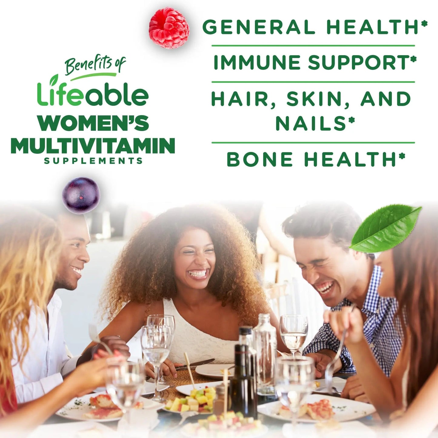 Lifeable Womens Multivitamin Gummy | with Vitamin A, C, D, E, Niacin, B6, Folate, B12, Biotin, Pantothenic Acid, Iodine, Zinc | - dailyvitalstore