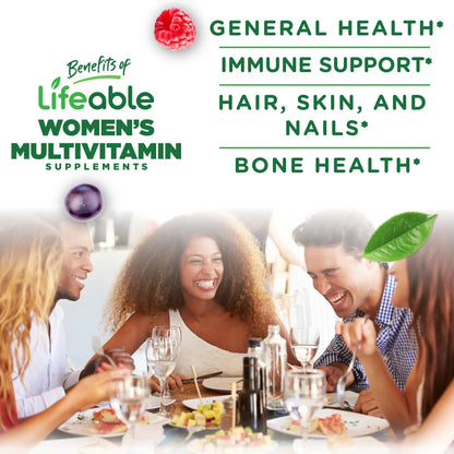 Lifeable Womens Multivitamin Gummy | with Vitamin A, C, D, E, Niacin, B6, Folate, B12, Biotin, Pantothenic Acid, Iodine, Zinc | - dailyvitalstore