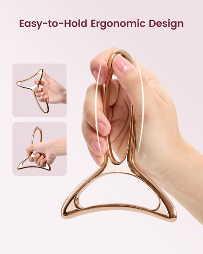lifechill Lymphatic Drainage Massager & Anti Cellulite Massage Tools for Body Sculpting, Metal Gua Sha & Muscle Scraper Tool Pain Relief Deep Tissue, Gifts for Women, Gold (M) - dailyvitalstore