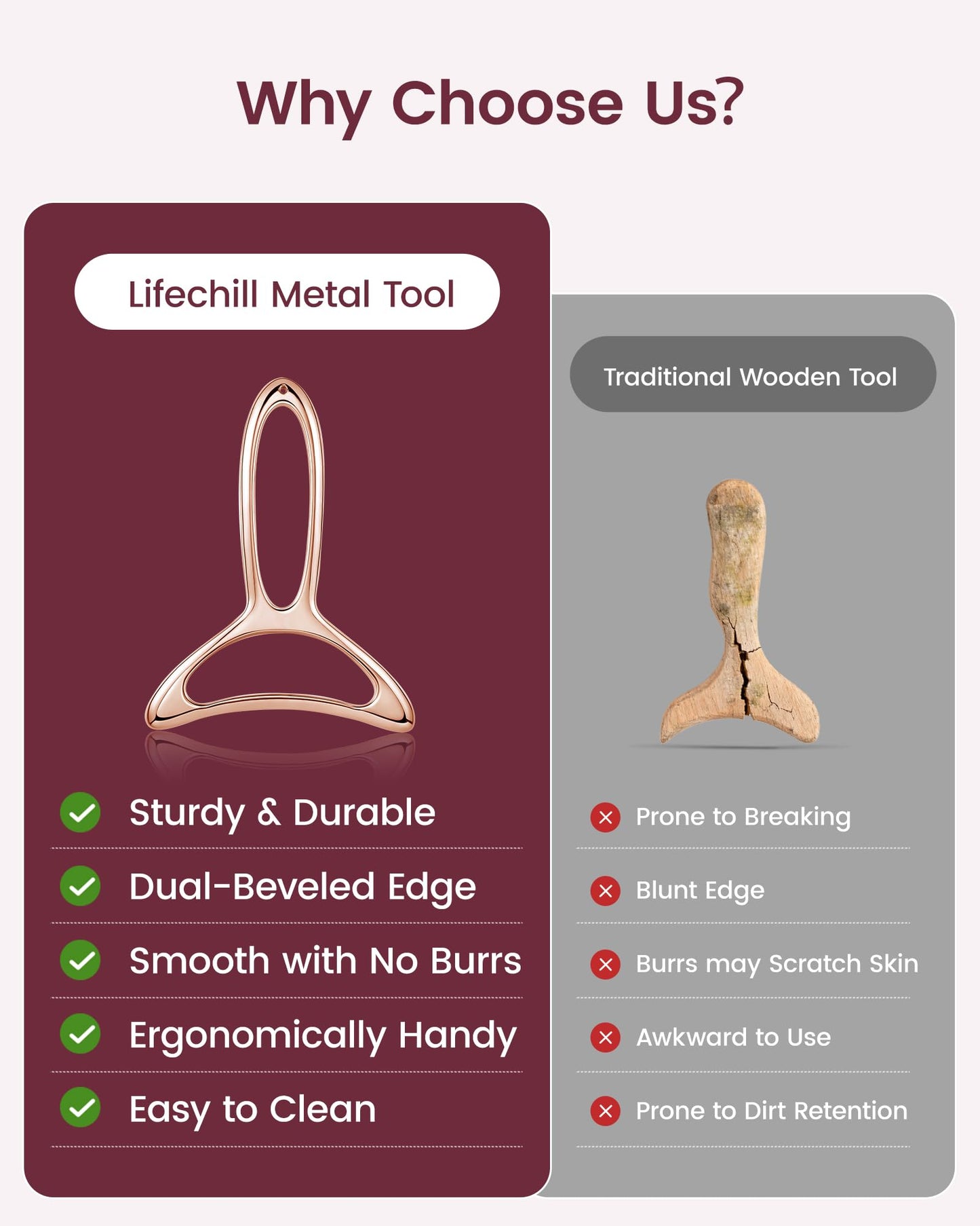 lifechill Lymphatic Drainage Massager & Anti Cellulite Massage Tools for Body Sculpting, Metal Gua Sha & Muscle Scraper Tool Pain Relief Deep Tissue, Gifts for Women, Gold (M) - dailyvitalstore