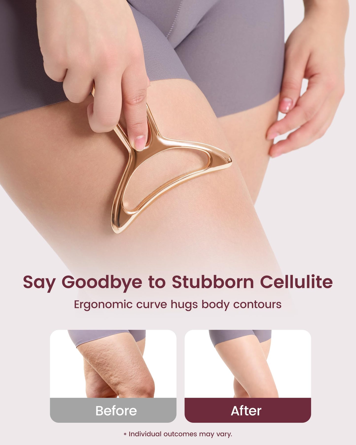 lifechill Lymphatic Drainage Massager & Anti Cellulite Massage Tools for Body Sculpting, Metal Gua Sha & Muscle Scraper Tool Pain Relief Deep Tissue, Gifts for Women, Gold (M) - dailyvitalstore