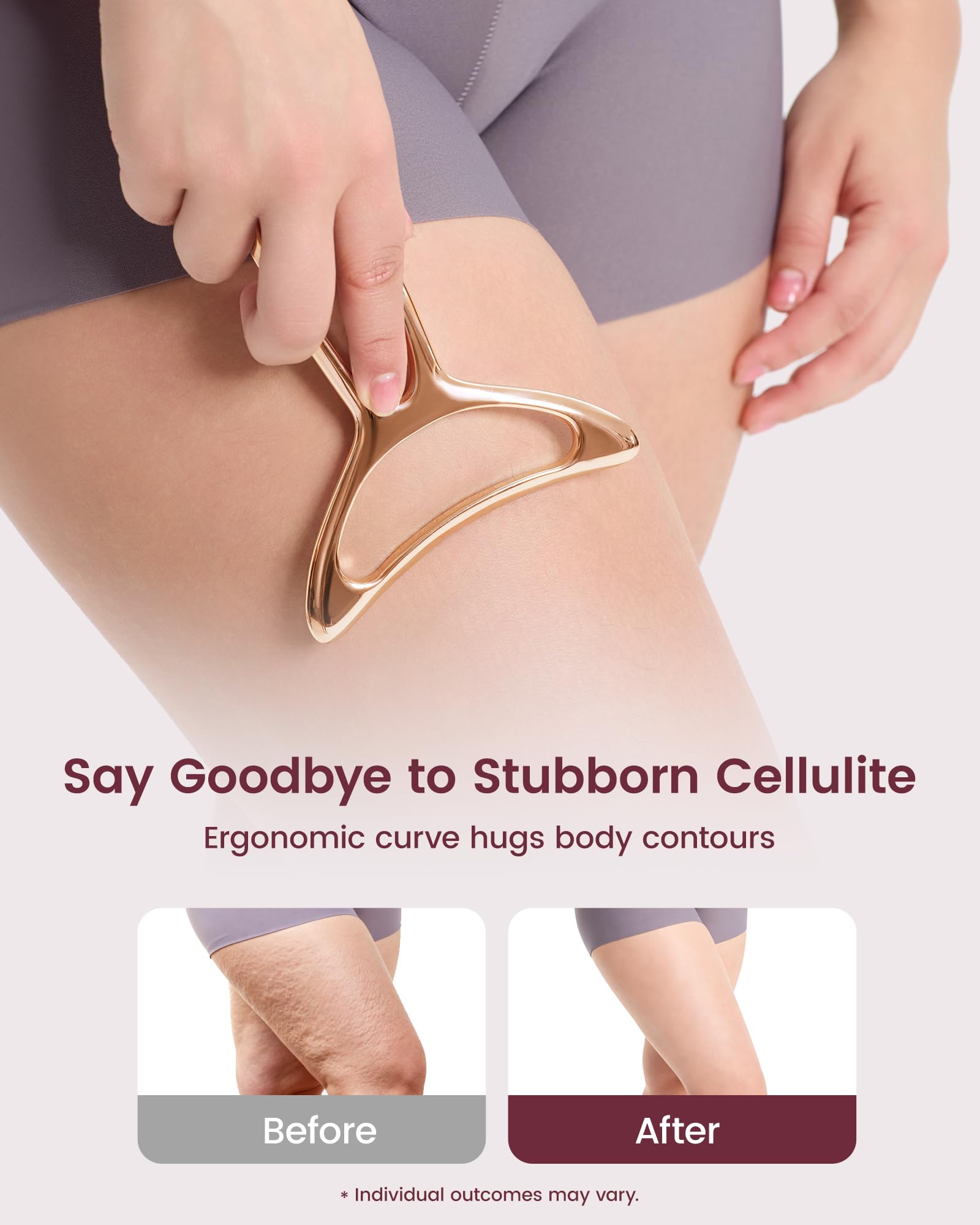 lifechill Lymphatic Drainage Massager & Anti Cellulite Massage Tools for Body Sculpting, Metal Gua Sha & Muscle Scraper Tool Pain Relief Deep Tissue, Gifts for Women, Gold (M) - dailyvitalstore