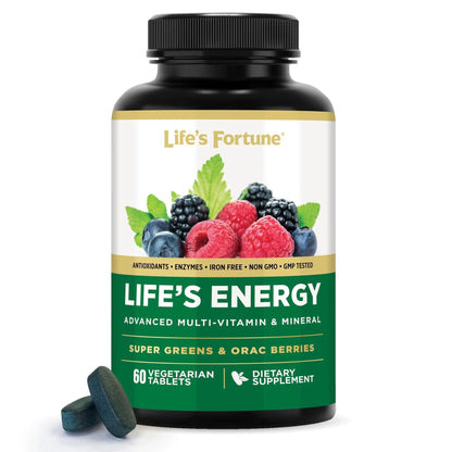 Life's Energy Advanced Daily Multivitamin for Men & Women, Energy and Immune Support Supplement with Super Greens, Antioxidants, Enzymes - dailyvitalstore
