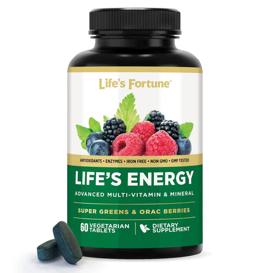 Life's Energy Advanced Daily Multivitamin for Men & Women, Energy and Immune Support Supplement with Super Greens, Antioxidants, Enzymes - dailyvitalstore