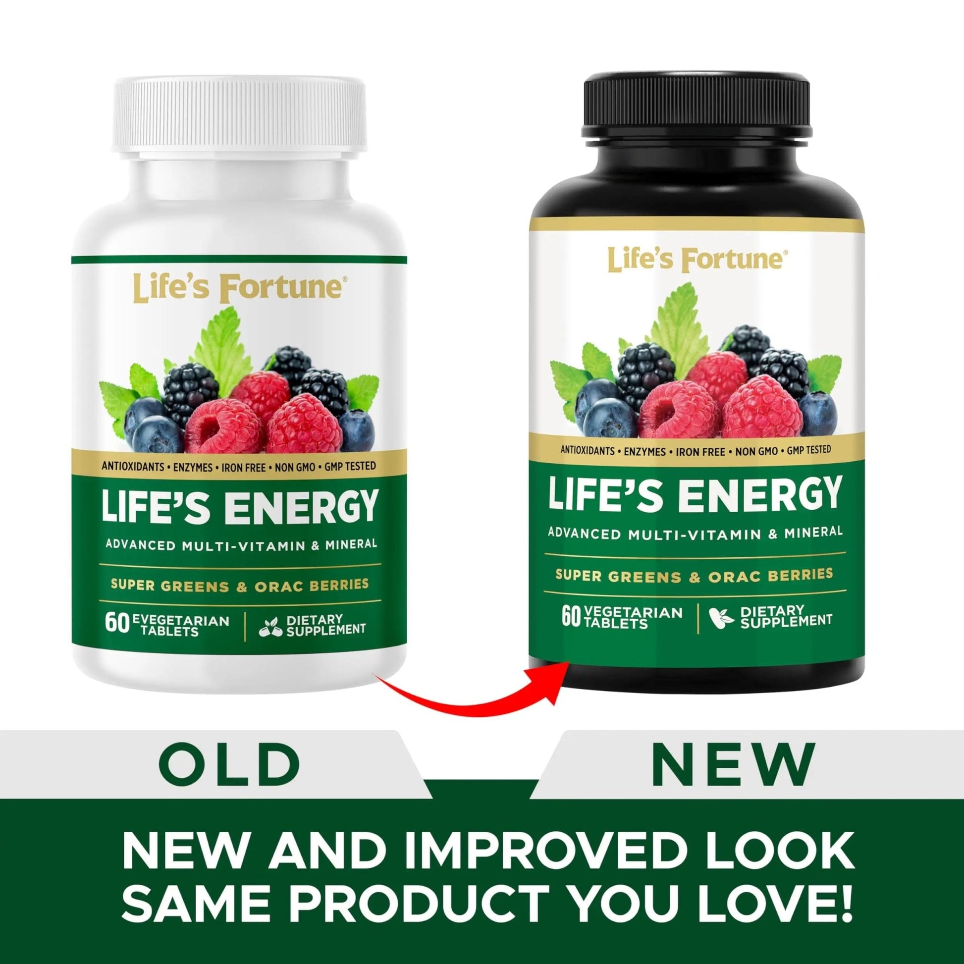Life's Energy Advanced Daily Multivitamin for Men & Women, Energy and Immune Support Supplement with Super Greens, Antioxidants, Enzymes - dailyvitalstore
