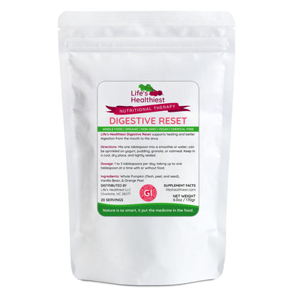 Life's Healthiest Digestive Reset Whole Food Therapy Powder Blend - 100% bioavailable nutrients from Whole Food. Organic, Plant-Based, Non-GMO, Clean and raw. 60 Servings. - dailyvitalstore