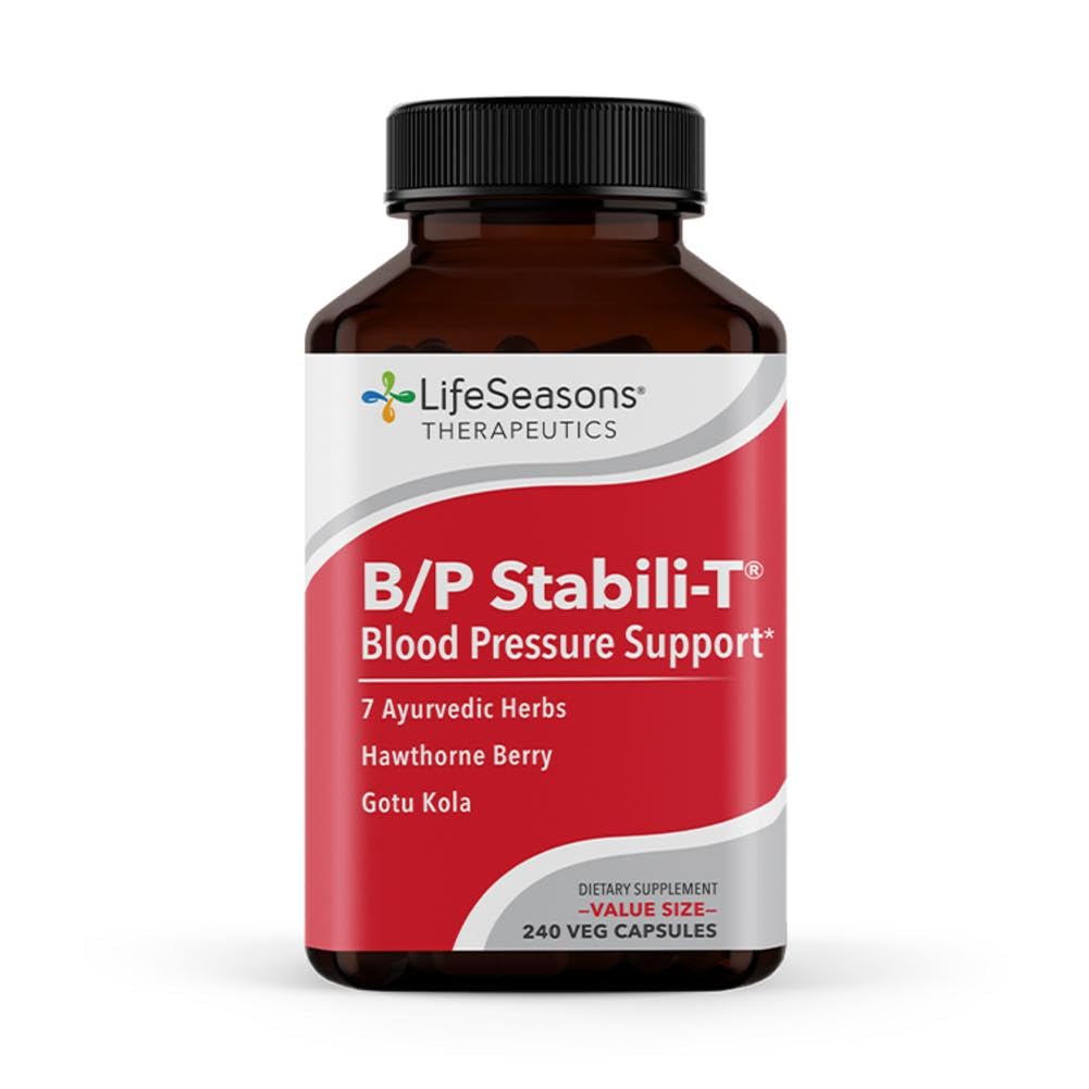 LifeSeasons B/P Stabili-T - Blood Pressure Support - Vitamin Supplement for Healthy Heart & Circulation - Ashwagandha, Arjuna & Hawthorn Berry - 240 Capsules - dailyvitalstore