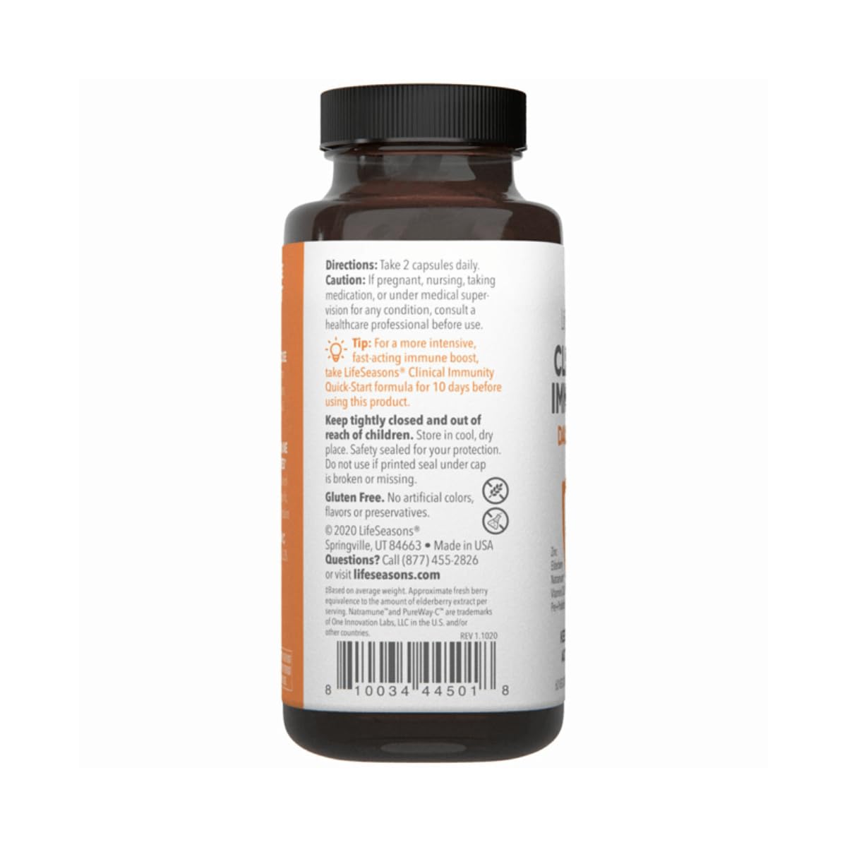 LifeSeasons Clinical Immunity - Daily Boost - Immune System Booster - Pre + Probiotics - Increases Antibodies & Immune Cells - Elderberry, Zinc, Natramune & Vitamin C + D3-60 Capsules - dailyvitalstore