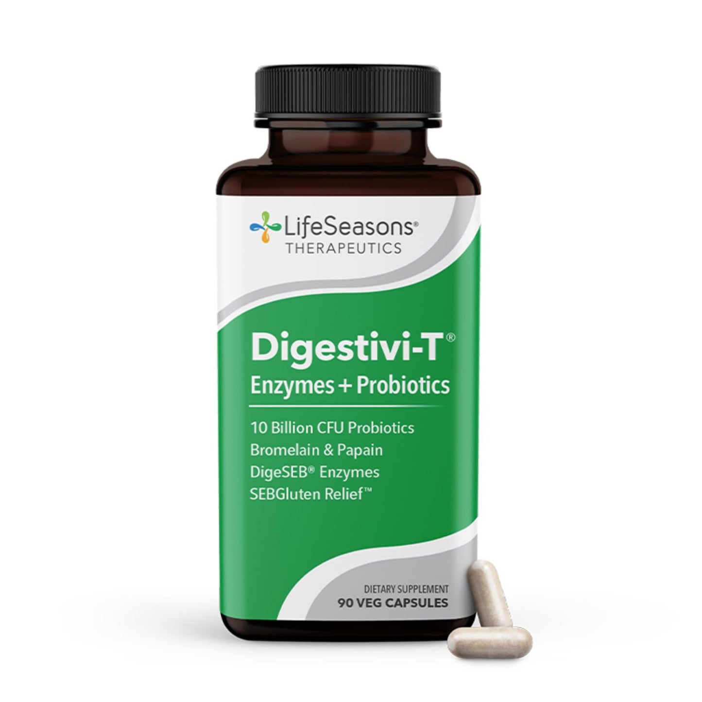 LifeSeasons Digestivi-T - Digestive Enzymes & 10 Billion CFU Probiotic Supplement - Supports Gut & Immune Health - Bloating & Digestion Relief - dailyvitalstore