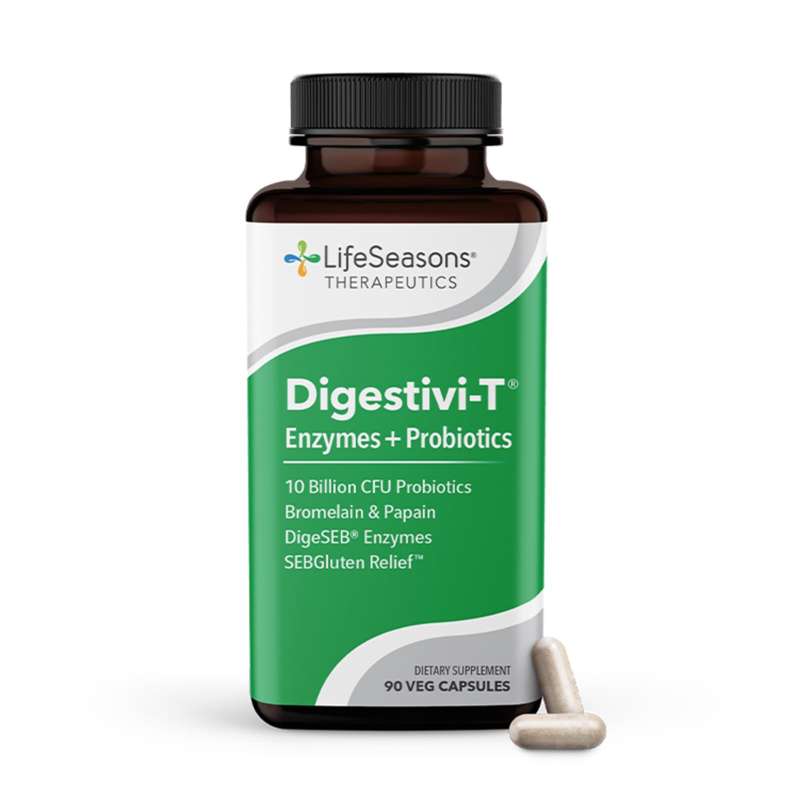 LifeSeasons Digestivi-T - Digestive Enzymes & 10 Billion CFU Probiotic Supplement - Supports Gut & Immune Health - Bloating & Digestion Relief - dailyvitalstore