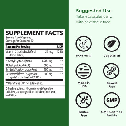 LifeSeasons Kidney Support Supplement – Cellular Protection with NAC, Alpha Lipoic Acid, Resveratrol, Burdock Root & Vitamin D3 – Supports Detox, Oxidative Stress & Renal Function – 120 Capsules - dailyvitalstore