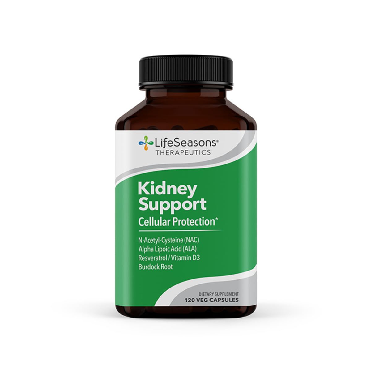 LifeSeasons Kidney Support Supplement – Cellular Protection with NAC, Alpha Lipoic Acid, Resveratrol, Burdock Root & Vitamin D3 – Supports Detox, Oxidative Stress & Renal Function – 120 Capsules - dailyvitalstore