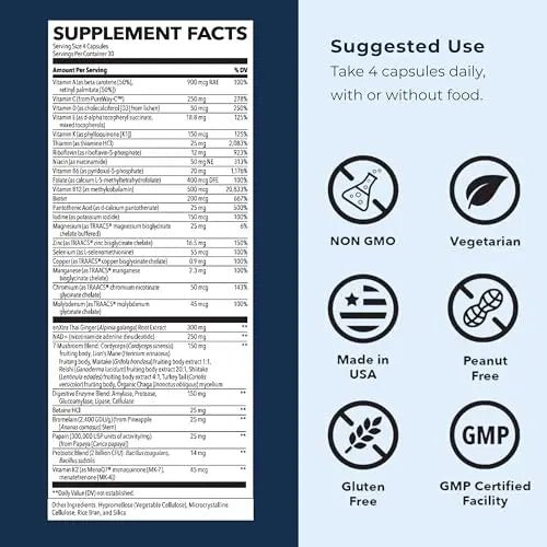LifeSeasons Men's Multivitamin – High Potency with 21 Vitamins & Minerals, PureWay-C®, NAD+, Active B-Vitamins, TRAACS® Chelates - dailyvitalstore