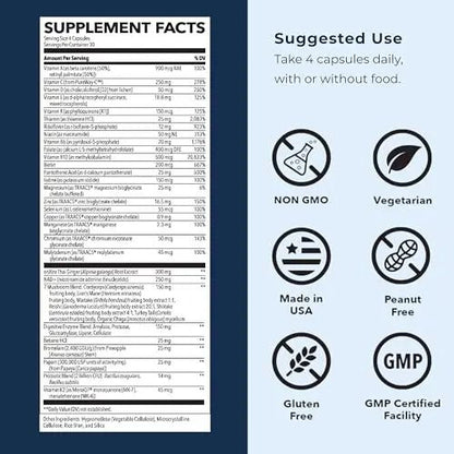 LifeSeasons Men's Multivitamin – High Potency with 21 Vitamins & Minerals, PureWay-C®, NAD+, Active B-Vitamins, TRAACS® Chelates - dailyvitalstore