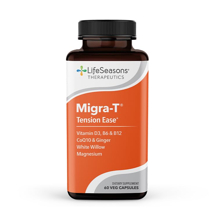LifeSeasons Migra‑T - White Willow Bark, Magnesium, CoQ10 & Ginger - 60 Count (Pack of 2) - dailyvitalstore