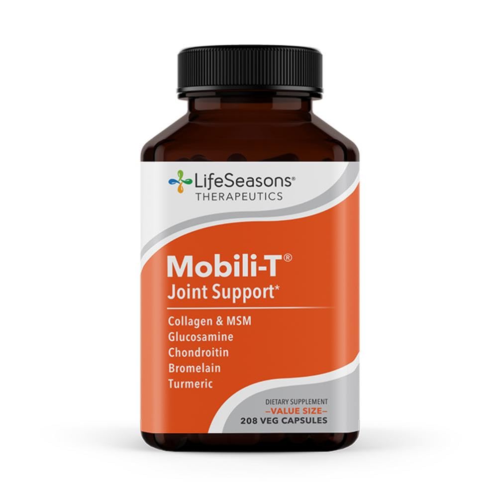 LifeSeasons Mobili-T - Joint Support Supplement - Reduces Aches & Discomforts - Increase Range of Motion - Rebuild Tissue & Cartilage - MSM Chondroitin Collagen Glucosamine & Turmeric - 208 Capsules - dailyvitalstore