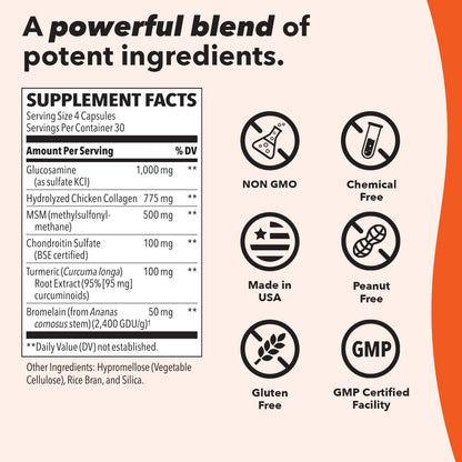 LifeSeasons Mobili-T - Joint Support Supplement - Reduces Aches & Discomforts - Increase Range of Motion - Rebuild Tissue & Cartilage - MSM Chondroitin Collagen Glucosamine & Turmeric - 208 Capsules - dailyvitalstore