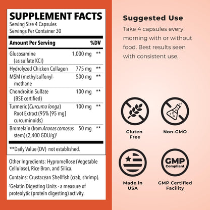LifeSeasons Mobili-T - Joint Support Supplement - Reduces Aches & Discomforts - Increase Range of Motion - Rebuild Tissue & Cartilage - MSM Chondroitin Collagen Glucosamine & Turmeric - 120 Capsules - dailyvitalstore