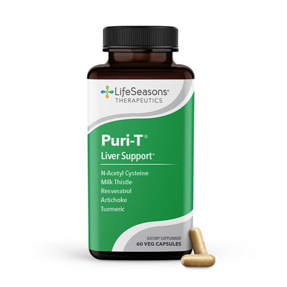 LifeSeasons Puri-T - Liver Cleanse & Detox Support Supplement - Resveratrol, N-Acetyl Cysteine, Milk Thistle, Artichoke & Turmeric - Supports Tissue Regeneration & Healthy Bile Flow - 60 Capsules - dailyvitalstore