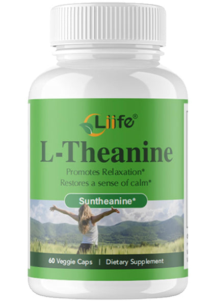 LIIFE L-Theanine (Suntheanine®) with GABA– 60 Veggie Capsules Support with Magnesium & Black Pepper for a Healthy Stress Response, Relaxation, and Focus Increases Brain Alpha-Wave Production* - dailyvitalstore