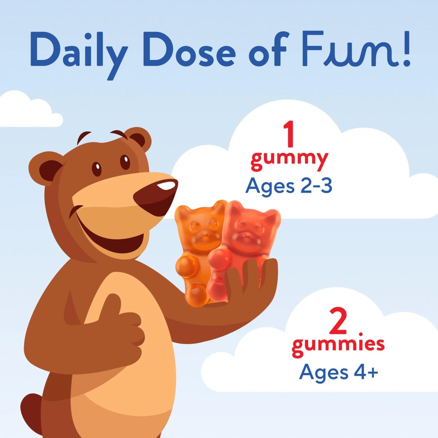 L’il Critters Gummy Vites No Sugar Added Daily Gummy Multivitamin for Ages 2+ Toddlers & Kids, Vitamin C, D3 for Immune - dailyvitalstore
