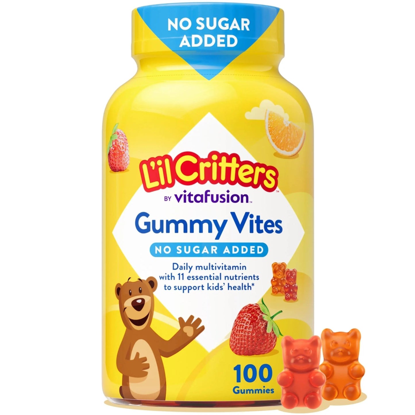 L’il Critters Gummy Vites No Sugar Added Daily Gummy Multivitamin for Ages 2+ Toddlers & Kids, Vitamin C, D3 for Immune - dailyvitalstore