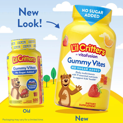 L’il Critters Gummy Vites No Sugar Added Daily Gummy Multivitamin for Ages 2+ Toddlers & Kids, Vitamin C, D3 for Immune - dailyvitalstore