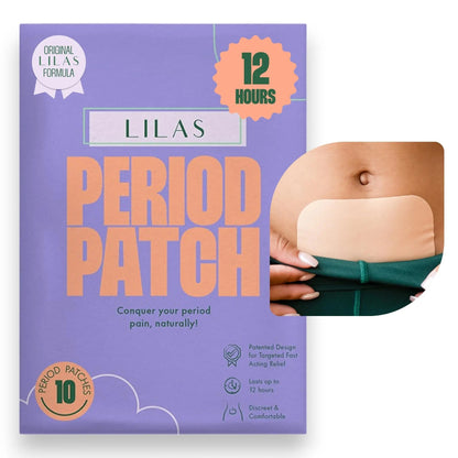 LILAS Period Cramps Pain Relief Patch, 10 Pack | Instant Relief for Menstrual Cramp, PMS, Endometriosis & PCOS | 12-Hour Comfort | Natural & Vegan Topical Patches | Trusted Formula & Upgraded Design - dailyvitalstore