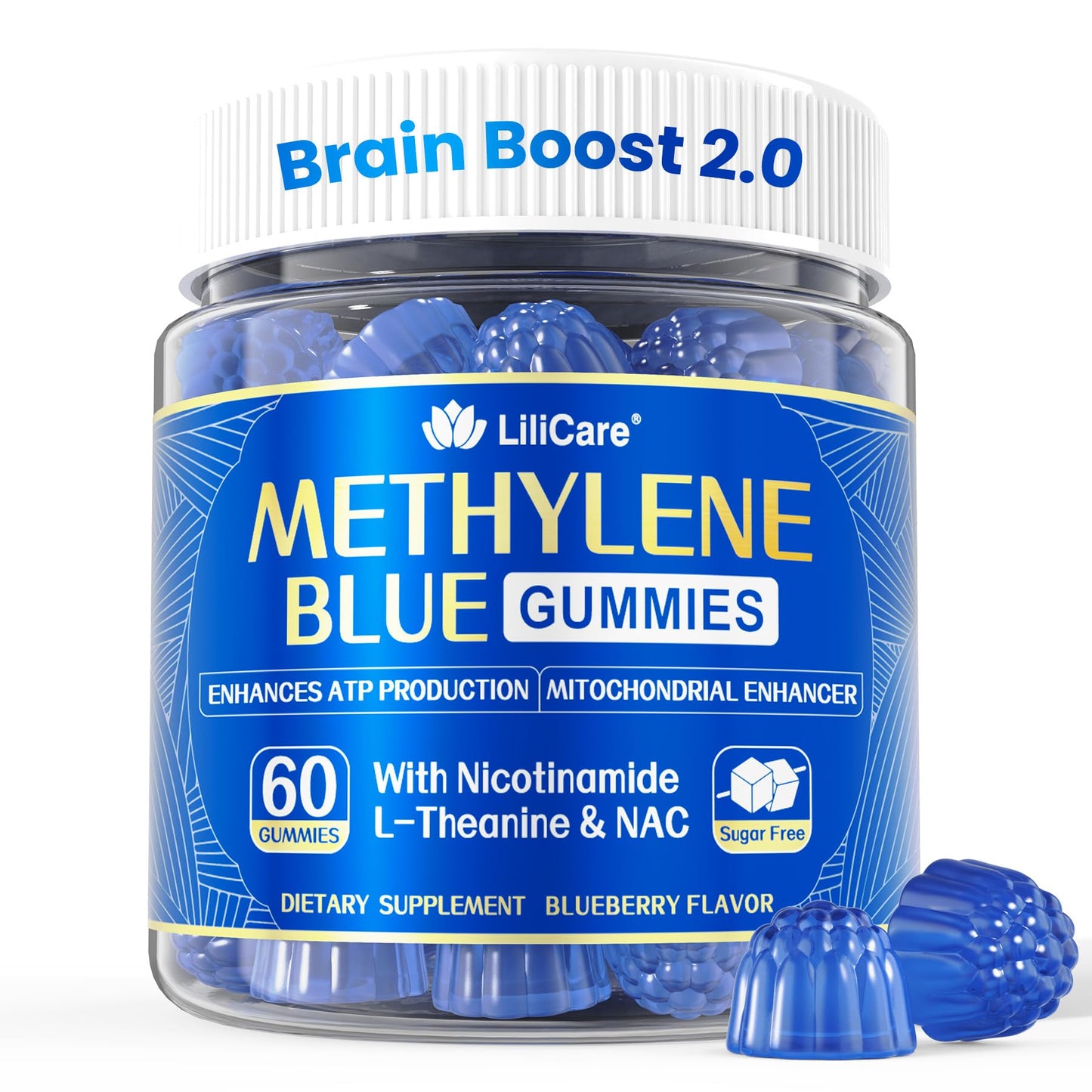 LILICARE Methylene Blue Gummies 7mg Per Serving for Humans | Upgraded Antioxidant & Brain Booster Supplement for Cognitive Function, Energy - dailyvitalstore